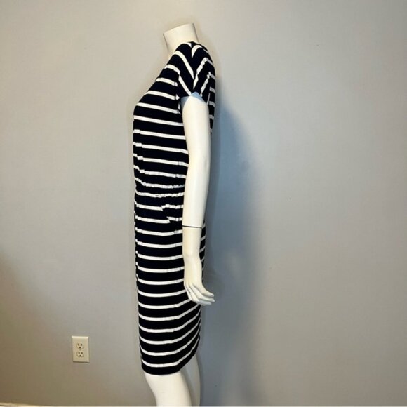 Banana Republic Navy and White Striped Midi Dress - Picture 3 of 7